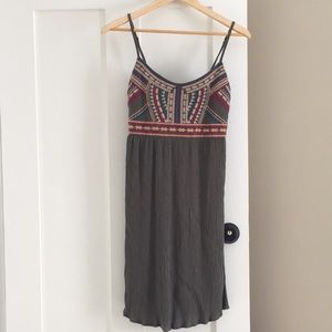 Olive boho spaghetti strap dress